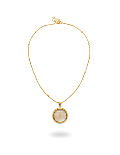 Sedefli Oval Model Kolye