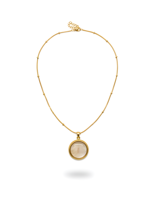 Sedefli Oval Model Kolye